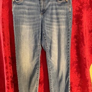 JJill Authentic Fit Slim Ankle Crop Light Wash Blue Jeans in a Size 12P